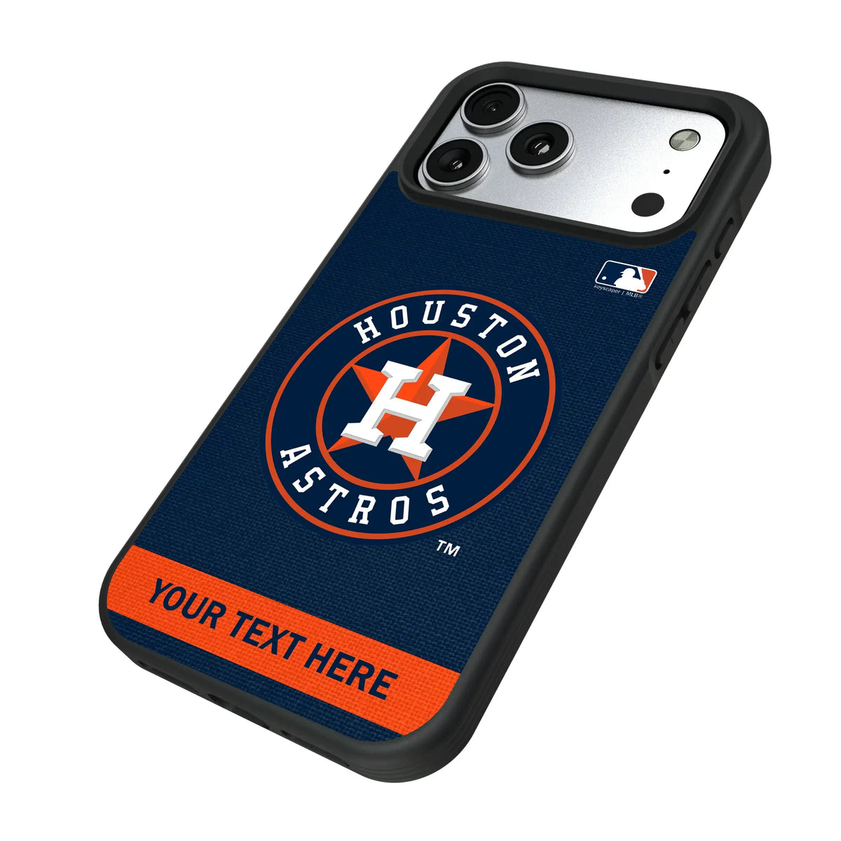Houston Astros Personalized Stripe iPhone Bump Phone Case for Apple iPhone - Isometric View#Device_iPhone 17 Pro Max