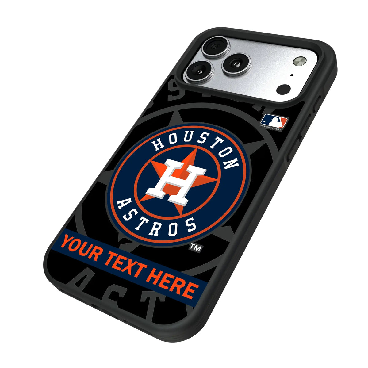 Houston Astros Personalized Tilt iPhone Bump Phone Case for Apple iPhone - Isometric View#Device_iPhone 17 Pro Max