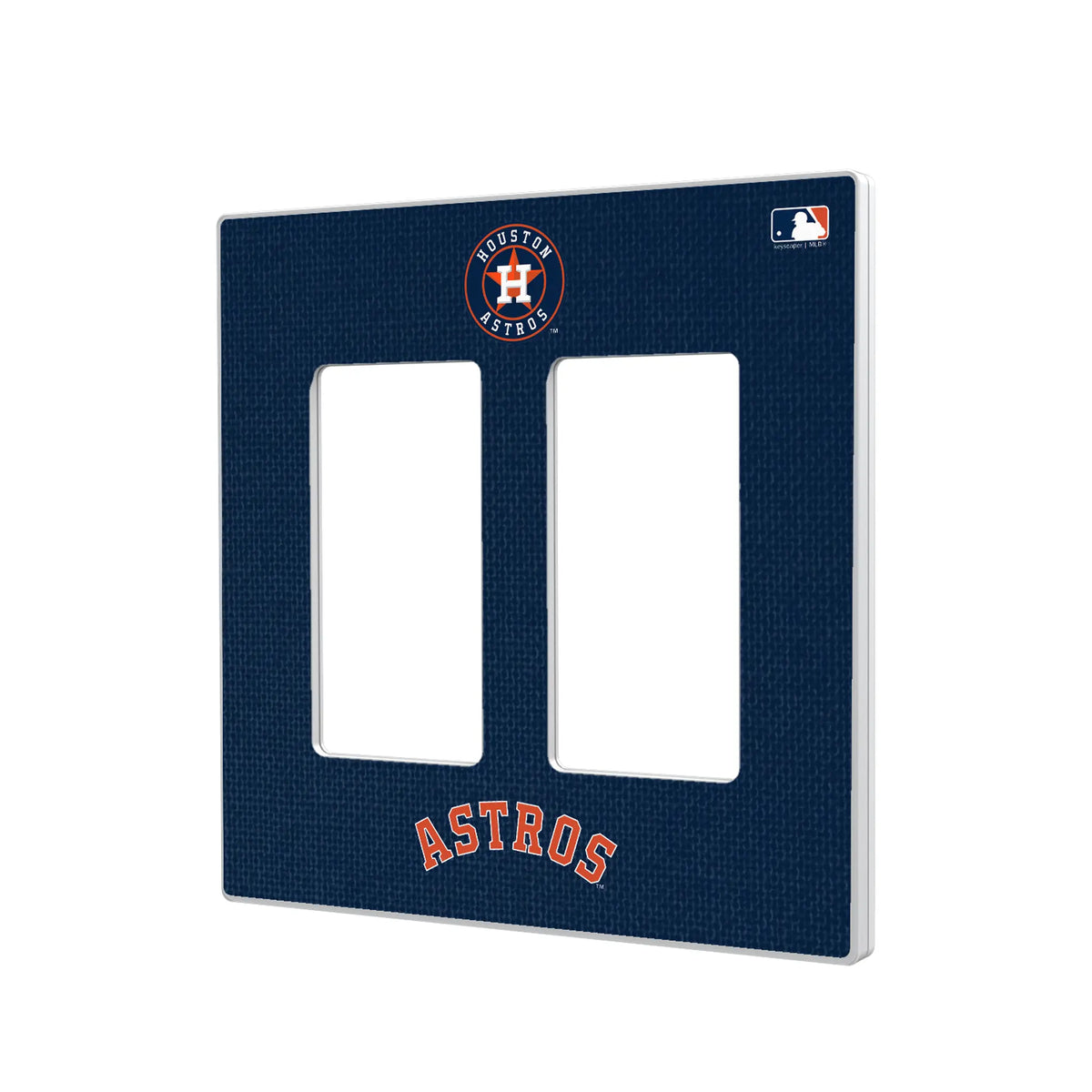 Houston Astros Solid Hidden-Screw Light Switch Plate#Style_Double Rocker