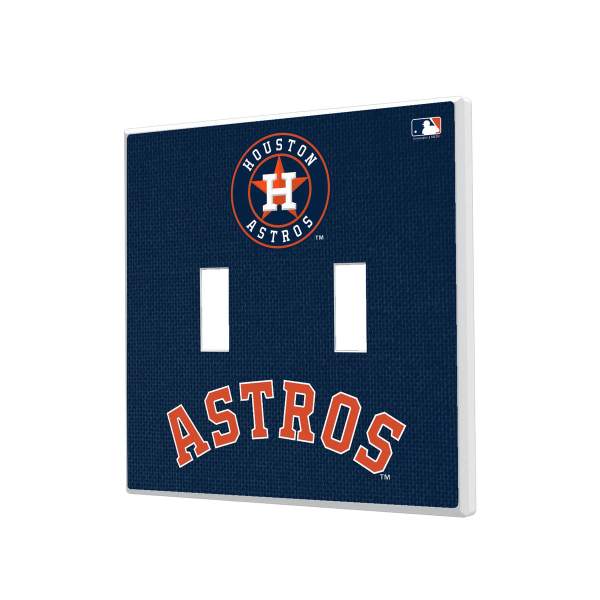 Houston Astros Solid Hidden-Screw Light Switch Plate#Style_Double Toggle