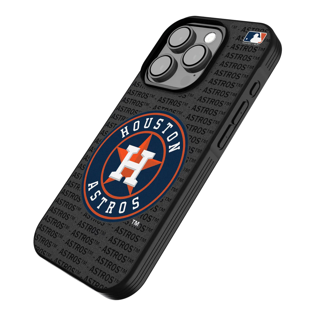 Houston Astros Text Backdrop iPhone Bump Phone Case for Apple iPhone - Isometric View