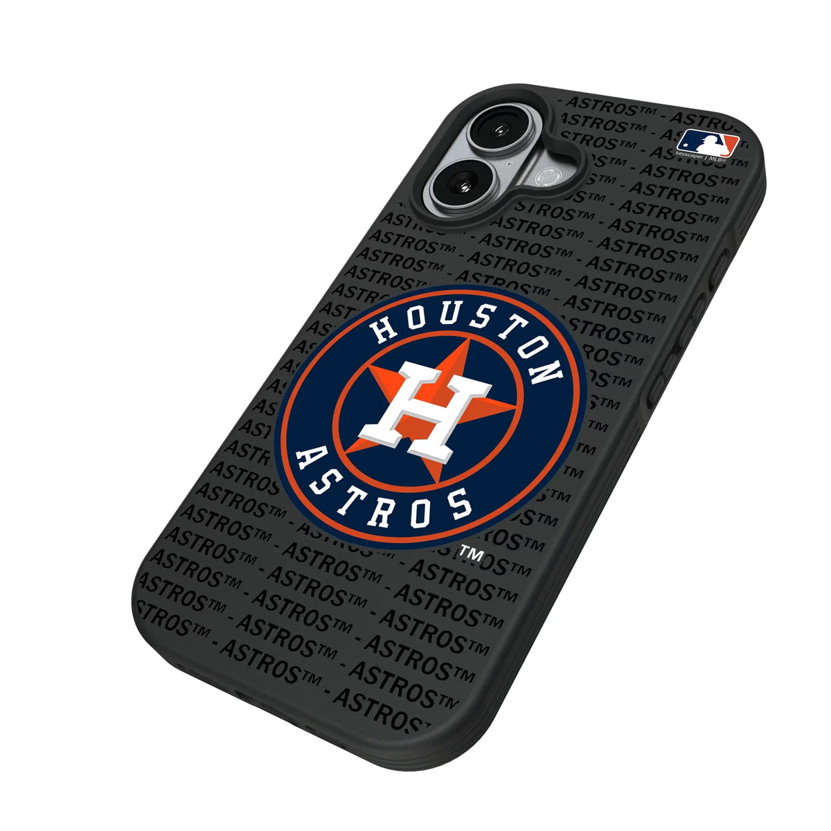 Houston Astros Text Backdrop iPhone Bump Phone Case for Apple iPhone - Isometric View#Device_iPhone 17