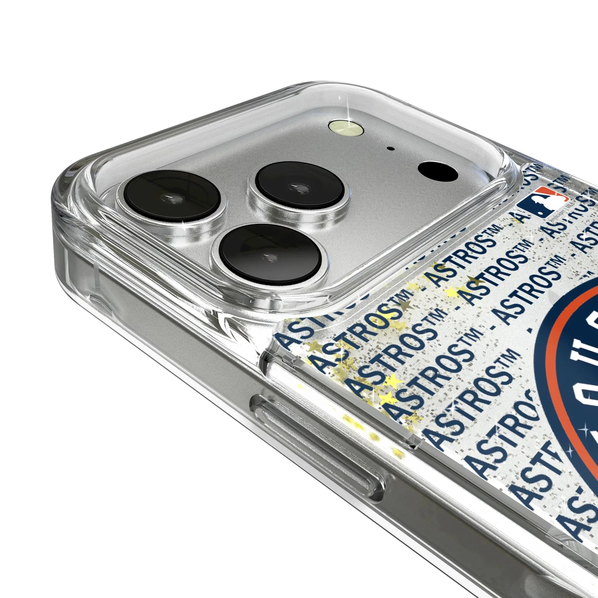 Houston Astros Text Backdrop iPhone Glitter Phone Case for Apple iPhone - Detail