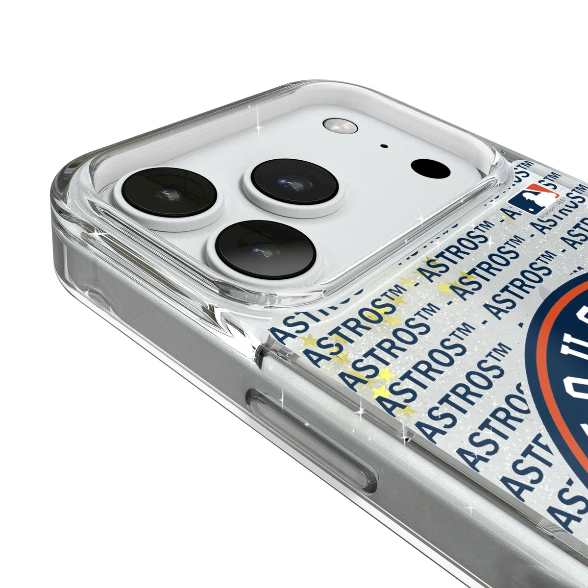 Houston Astros Text Backdrop iPhone Glitter Phone Case for Apple iPhone - Detail#Device_iPhone 18 Pro