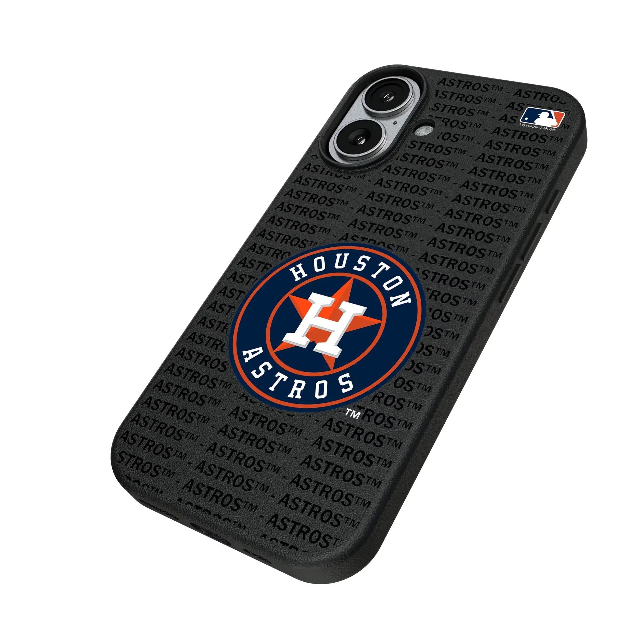Houston Astros Text Backdrop iPhone MagSafe Compatible Phone Case for Apple iPhone - Isometric View#Device_iPhone 17