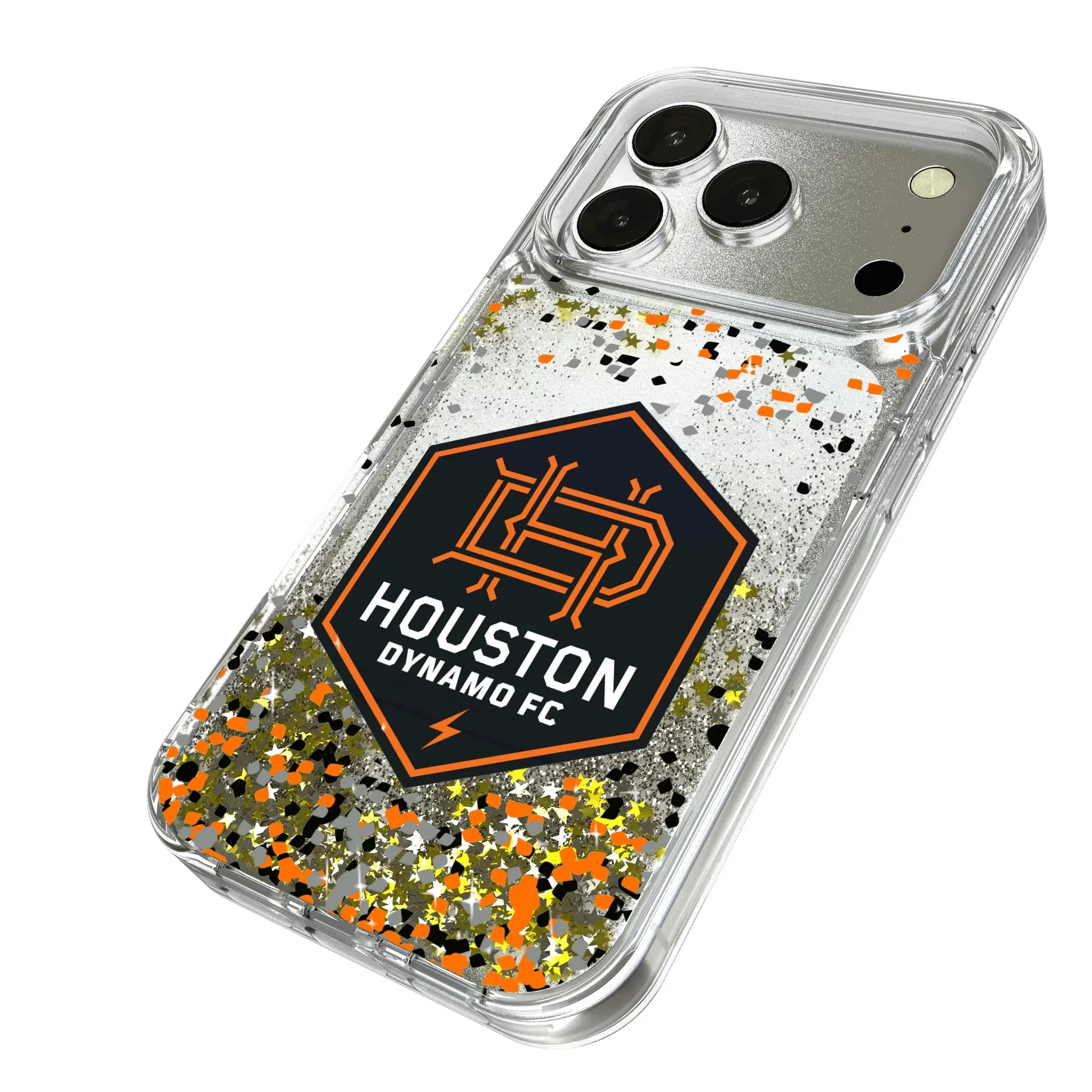 Houston Dynamo Confetti iPhone Glitter Phone Case for Apple iPhone - Isometric View