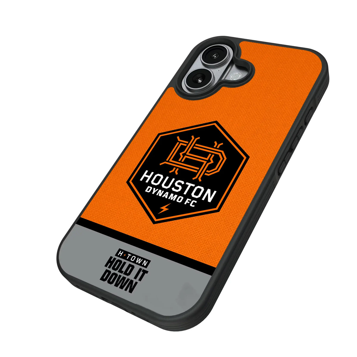 Houston Dynamo Endzone Solid iPhone Bump Phone Case for Apple iPhone - Isometric View#Device_iPhone 17
