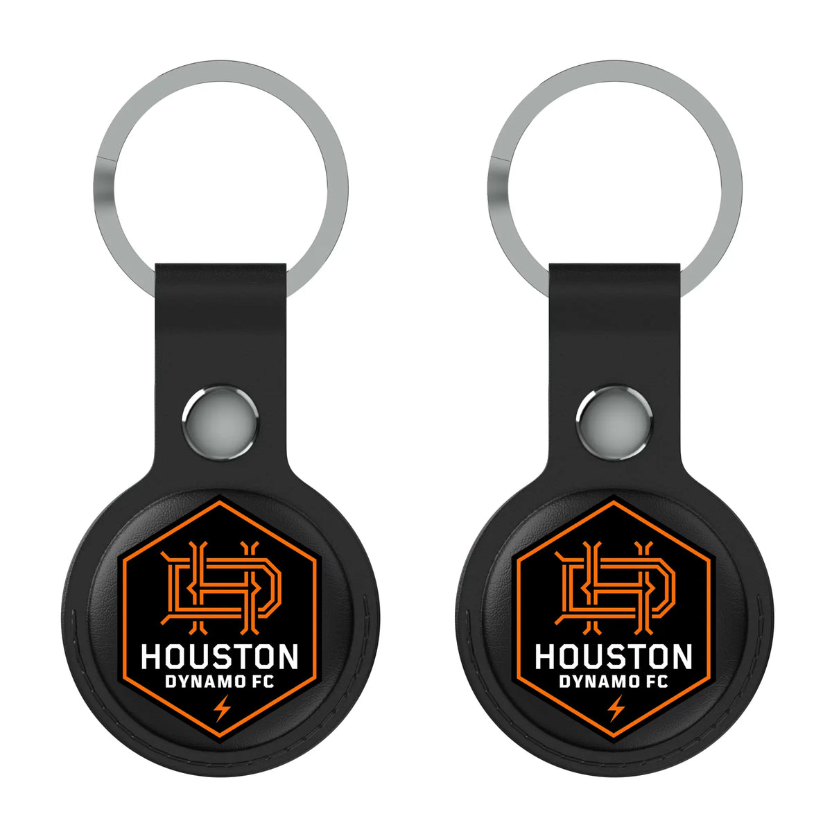 Houston Dynamo Insignia AirTag Black Airtag Holder 2-Pack