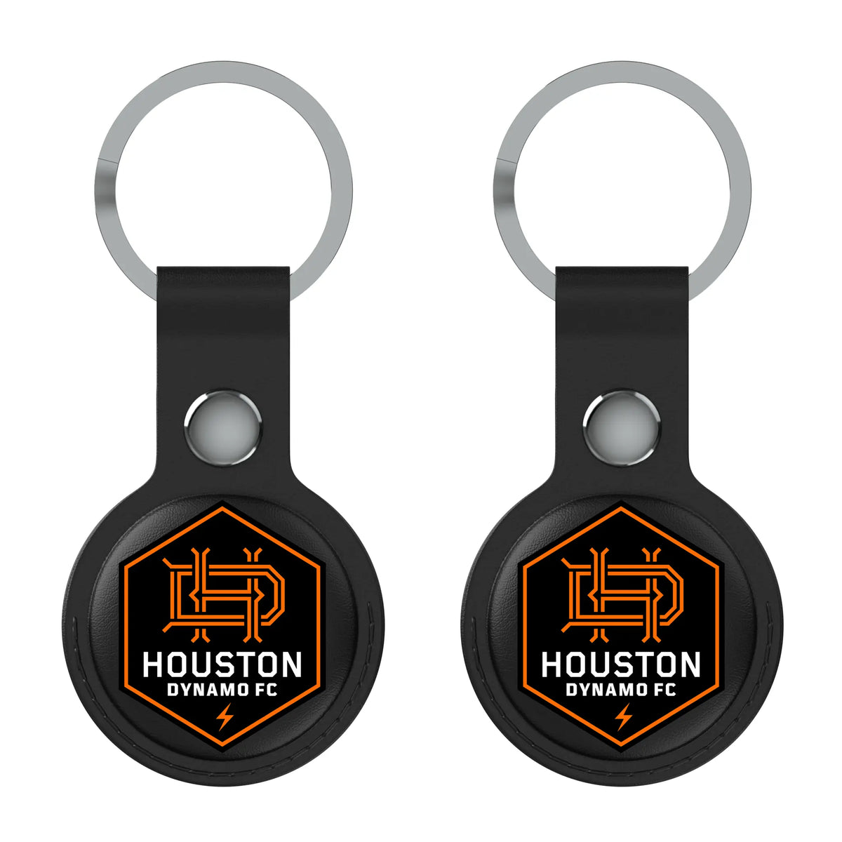 Houston Dynamo Insignia AirTag Black Airtag Holder 2-Pack