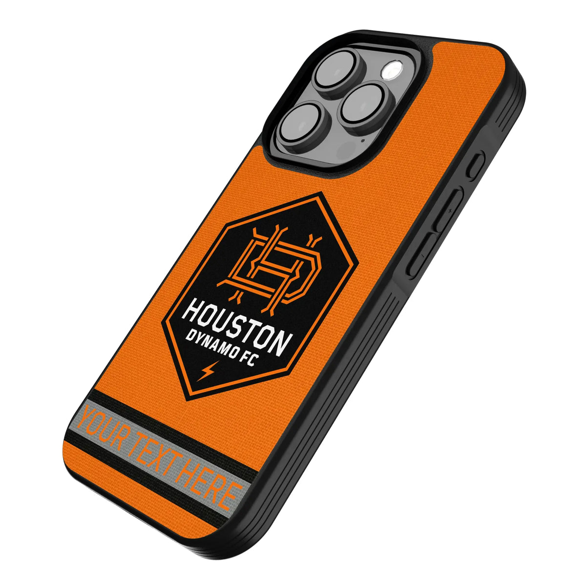 Houston Dynamo Personalized Stripe iPhone Bump Phone Case for Apple iPhone - Isometric View