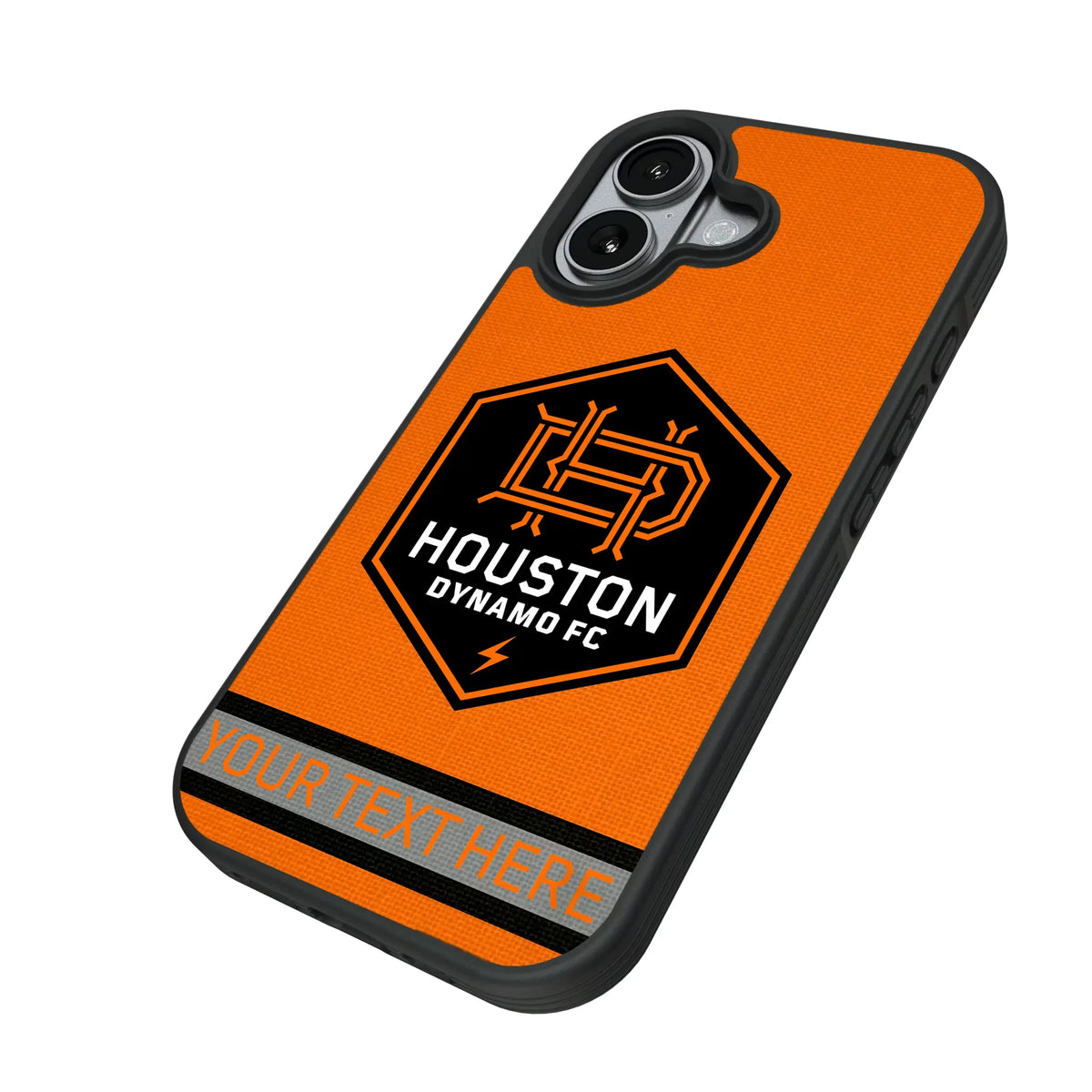 Houston Dynamo Personalized Stripe iPhone Bump Phone Case for Apple iPhone - Isometric View#Device_iPhone 17