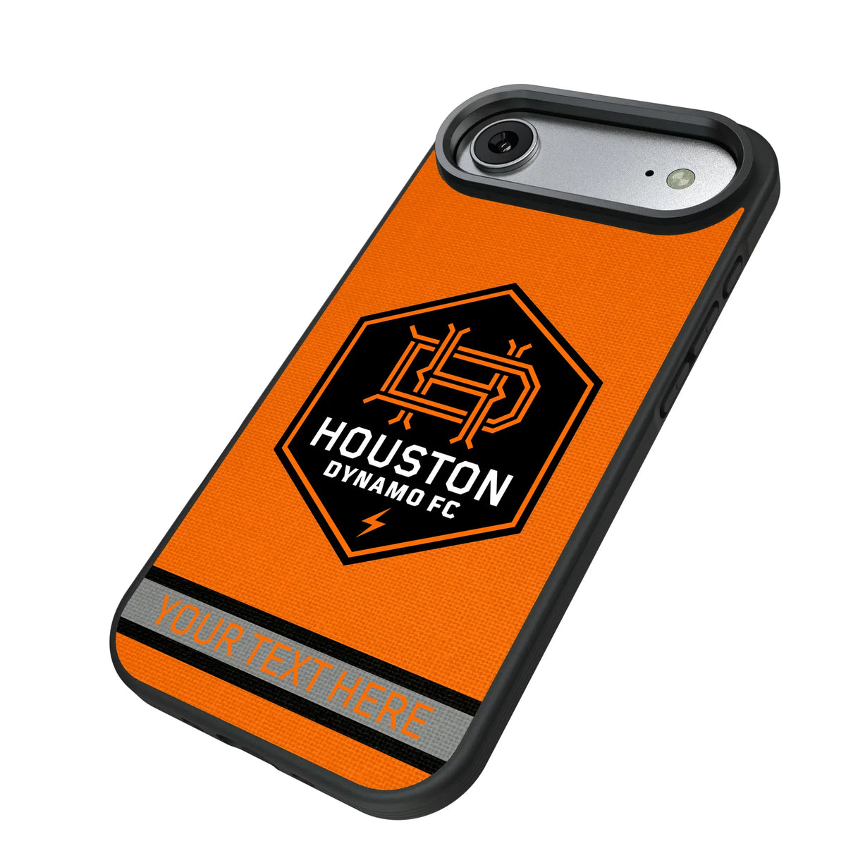 Houston Dynamo Personalized Stripe iPhone Bump Phone Case for Apple iPhone - Isometric View#Device_iPhone Air