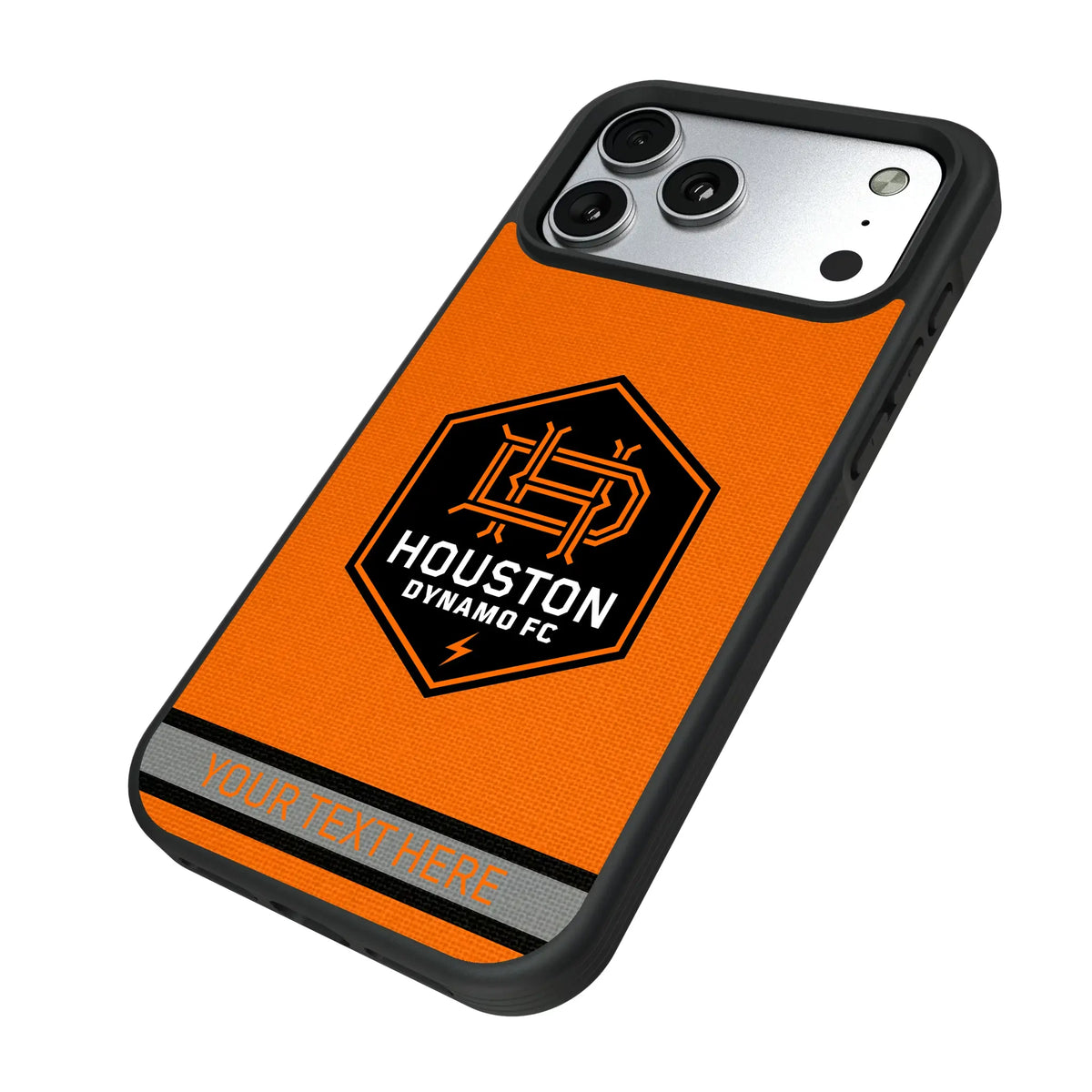Houston Dynamo Personalized Stripe iPhone Bump Phone Case for Apple iPhone - Isometric View#Device_iPhone 17 Pro Max