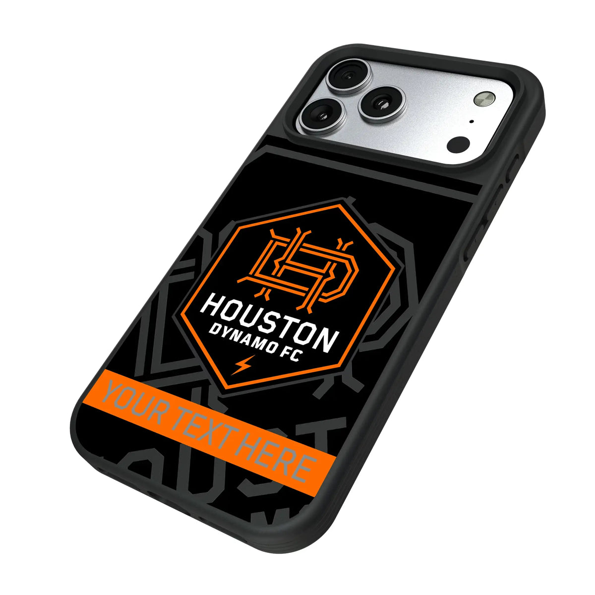 Houston Dynamo Personalized Tilt iPhone Bump Phone Case for Apple iPhone - Isometric View#Device_iPhone 17 Pro Max