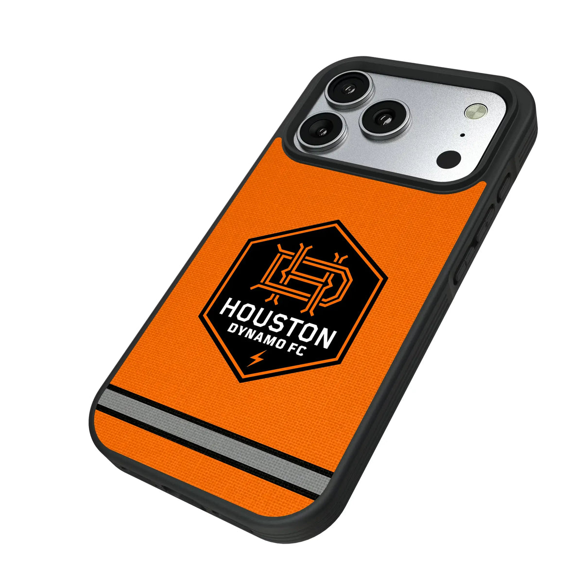 Houston Dynamo Stripe iPhone Bump Phone Case for Apple iPhone - Isometric View#Device_iPhone 17 Pro