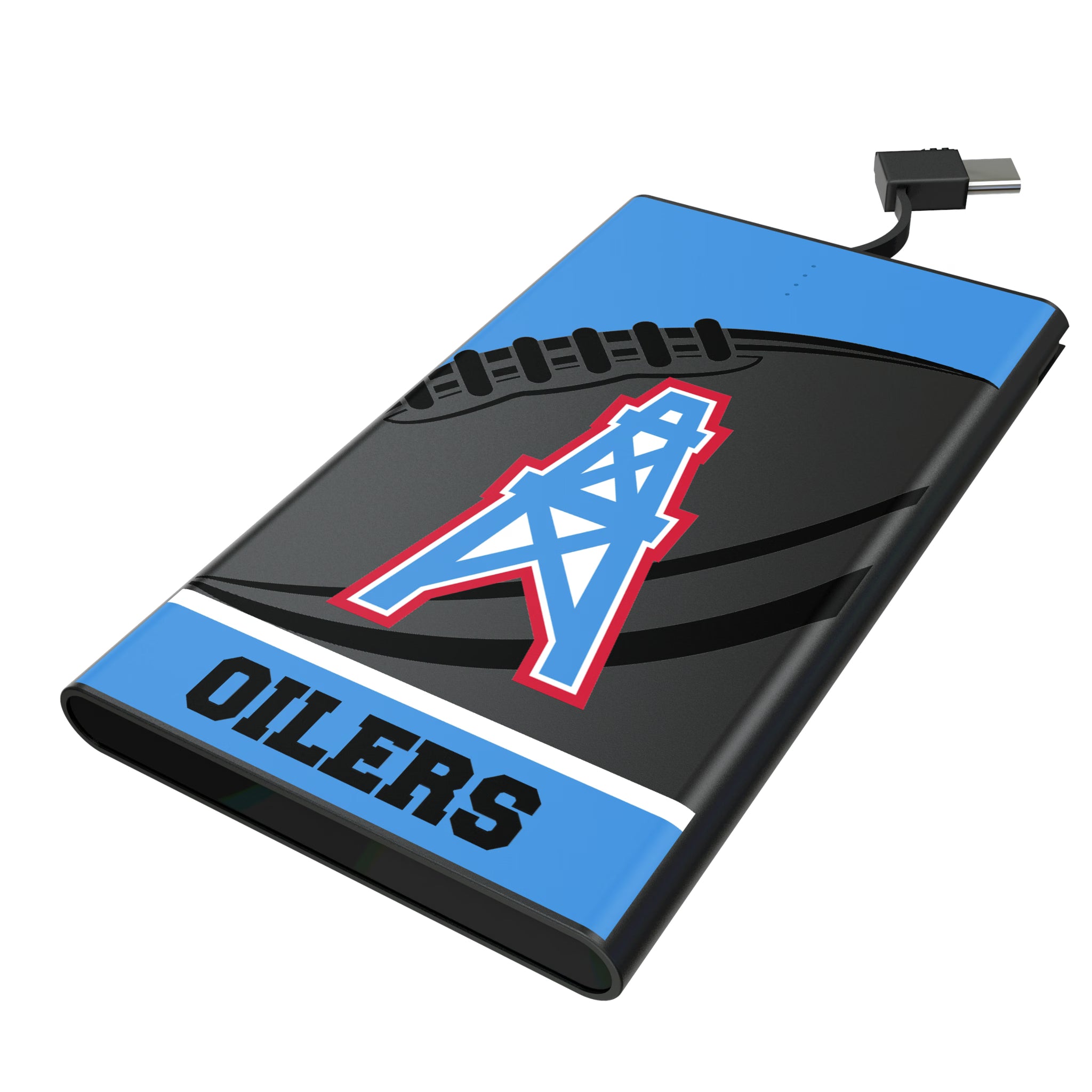 Houston Oilers Historic Collection Passtime 5000mAh Flat Powerbank