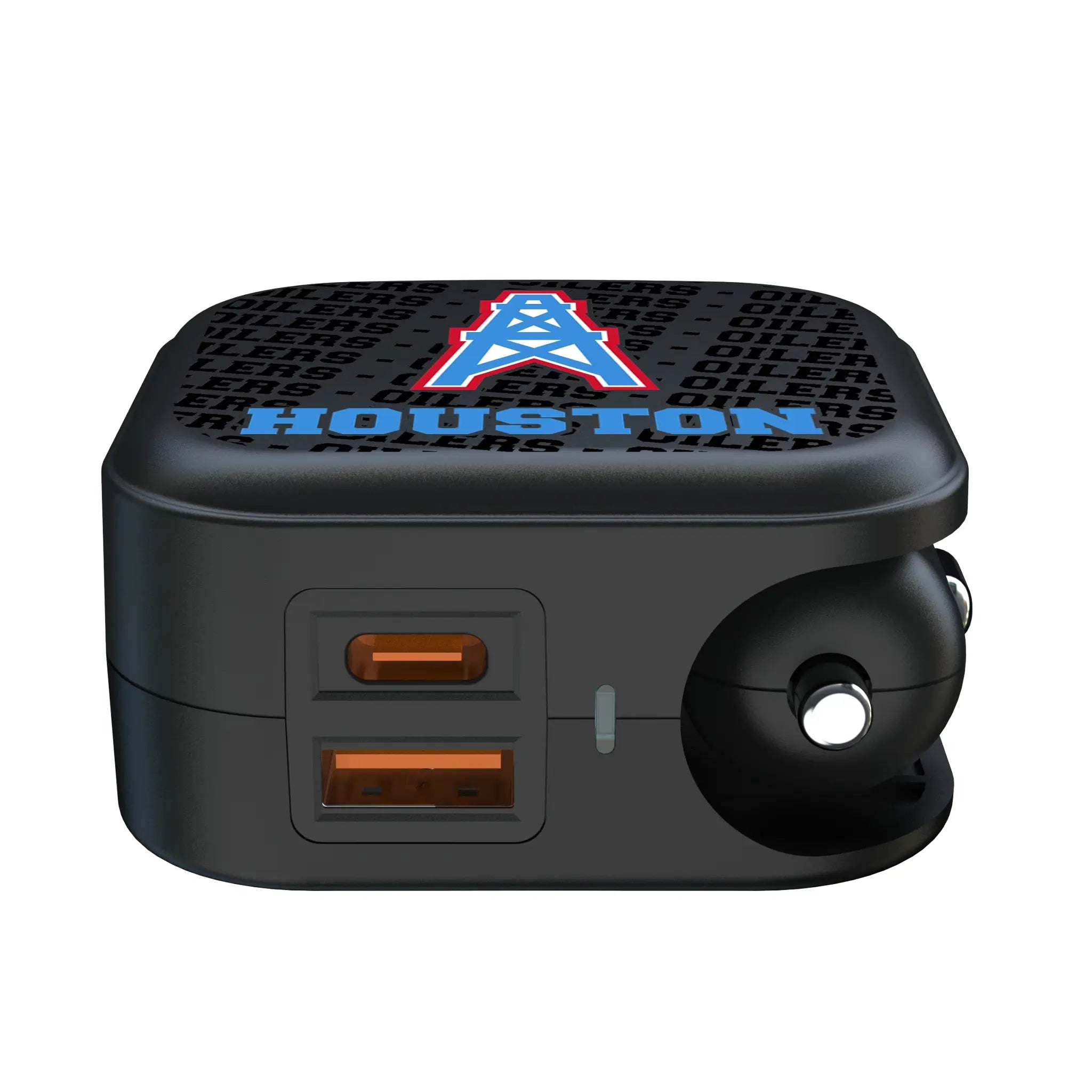 Houston Oilers Historic Collection Text Backdrop 2 in 1 USB A/C Charger