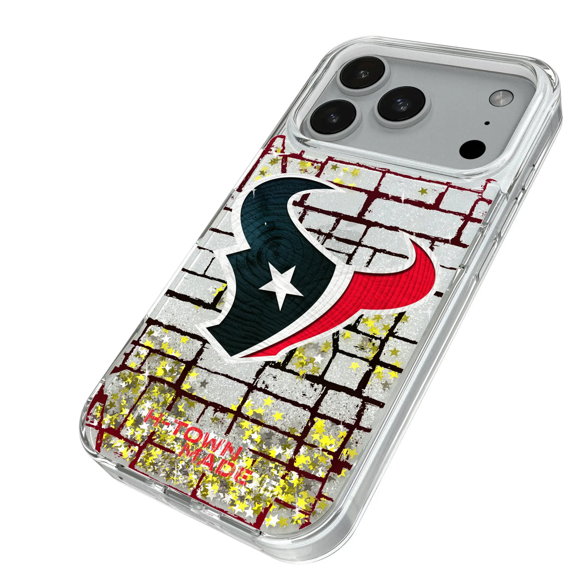 Houston Texans Brick iPhone Glitter Phone Case for Apple iPhone - Isometric View#Device_iPhone 18 Pro