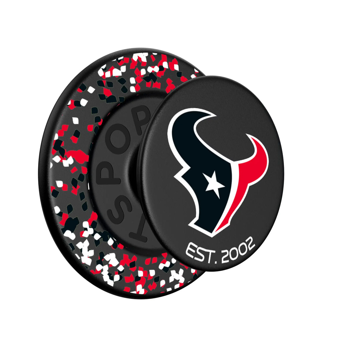Houston Texans Confetti Popsockets Round Magnetic - Isometric View