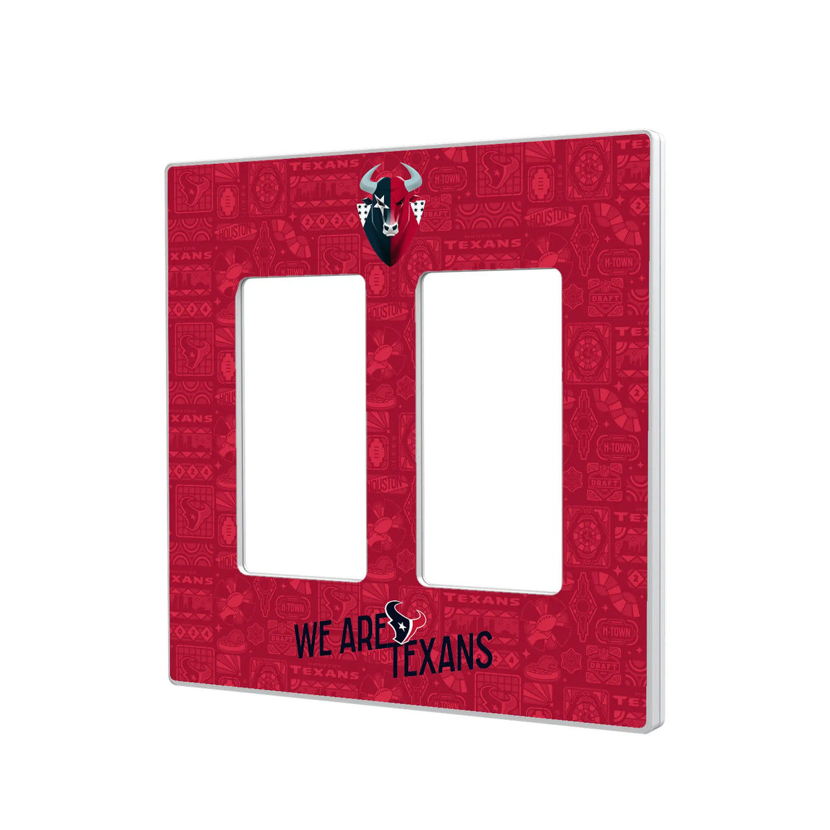 Houston Texans Deco Hidden-Screw Light Switch Plate#Style_Double Rocker