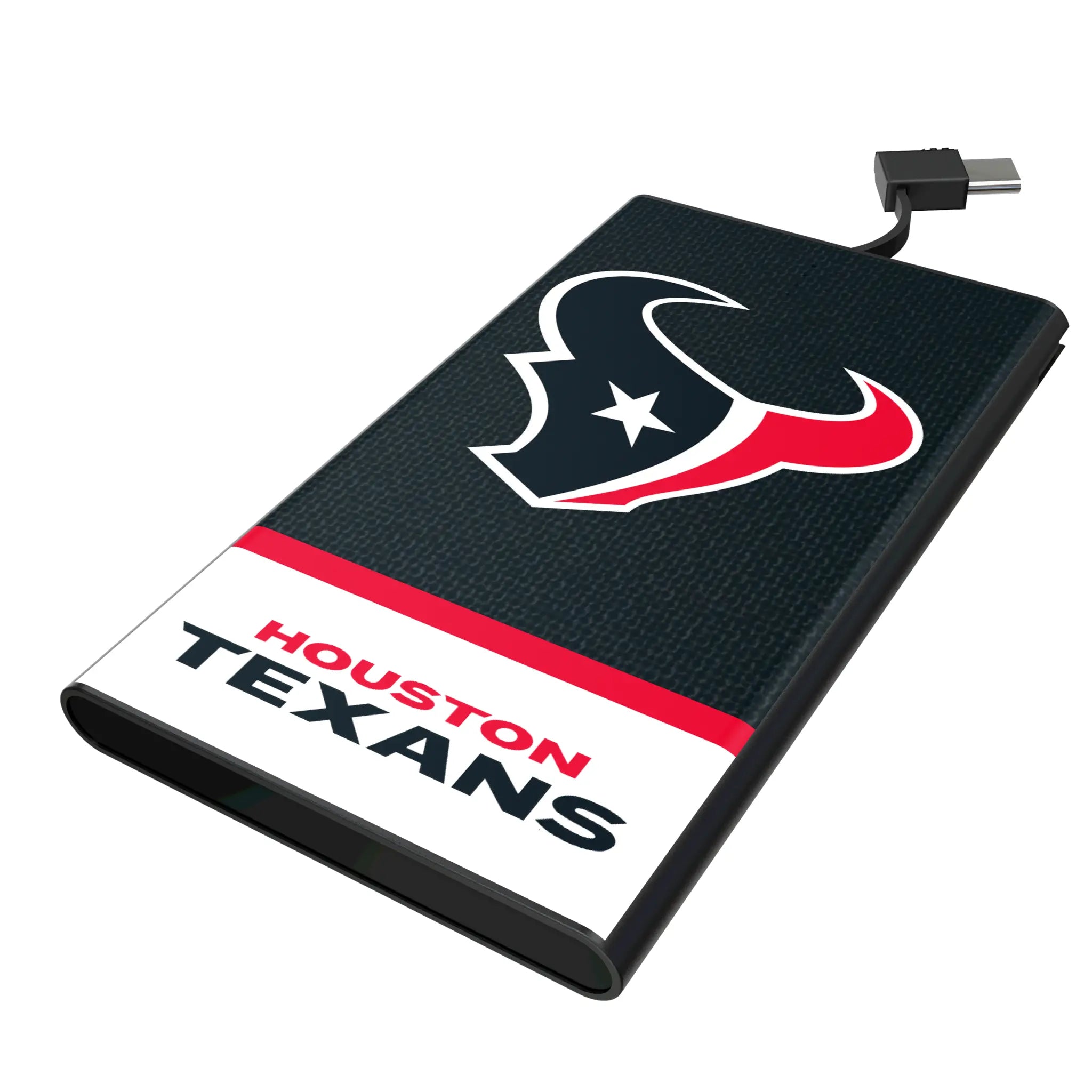 Houston Texans Endzone Solid 5000mAh Flat Power Bank
