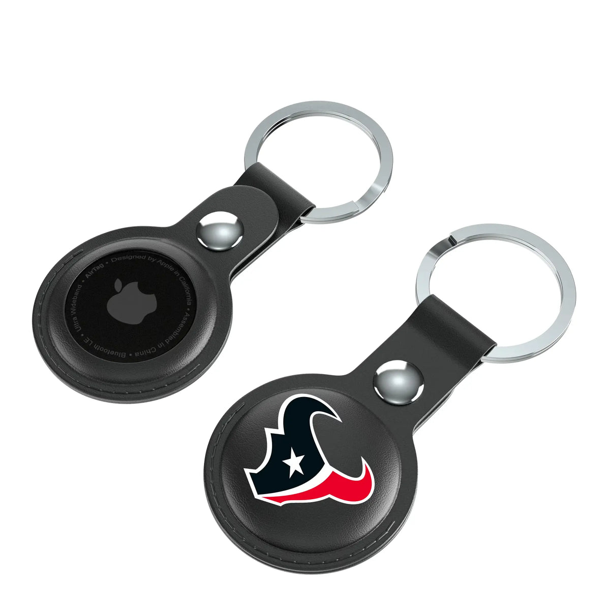 Houston Texans Insignia AirTag Black Airtag Holder 2-Pack - Isometric View