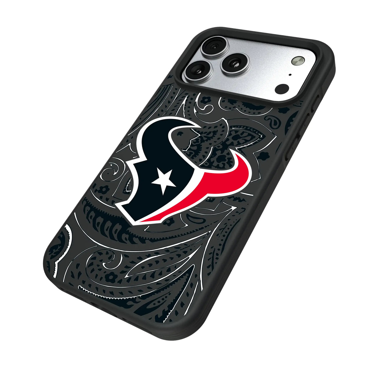 Houston Texans Paisley iPhone Bump Phone Case for Apple iPhone - Isometric View#Device_iPhone 17 Pro Max