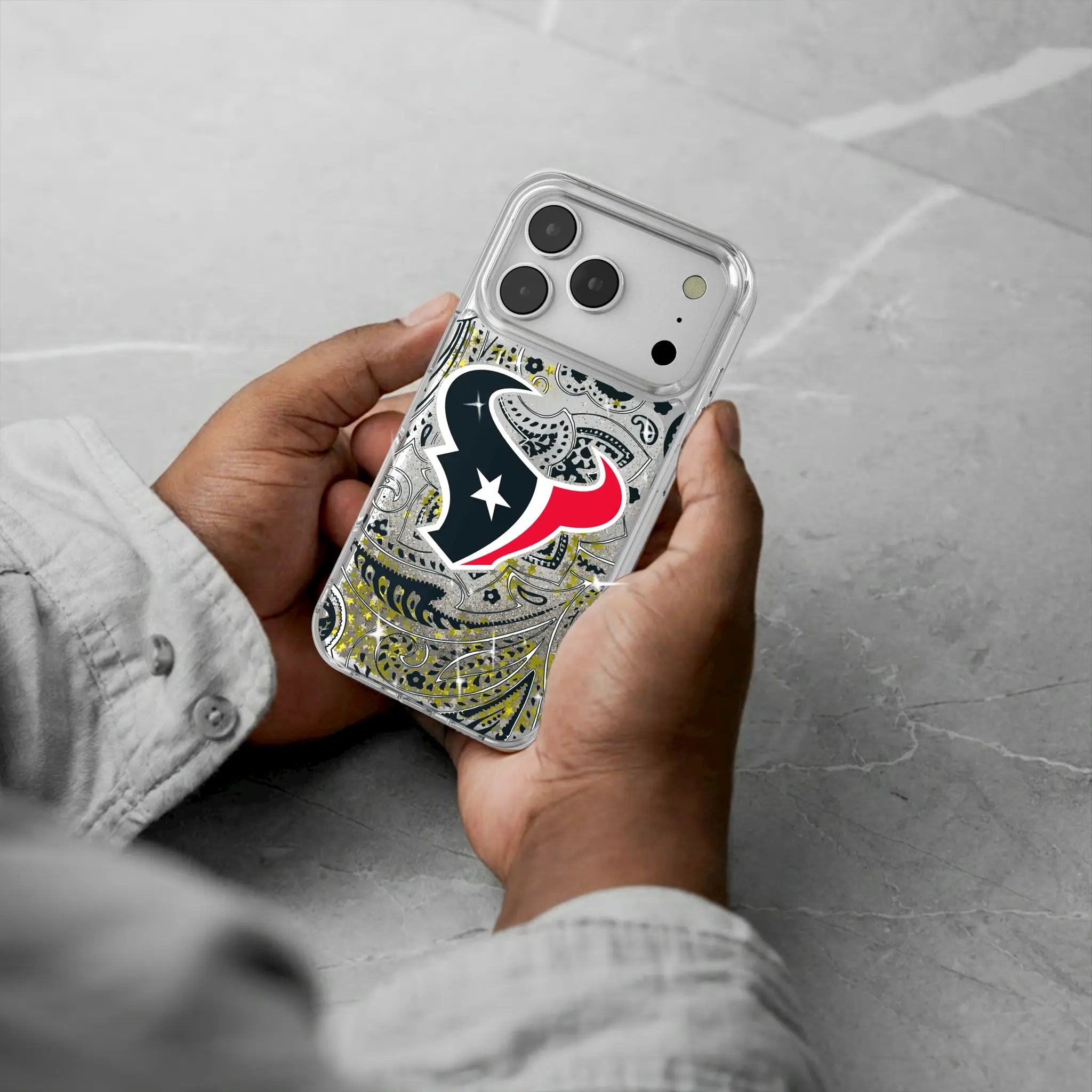 Houston Texans Paisley iPhone Glitter Phone Case for Apple iPhone - Lifestyle
