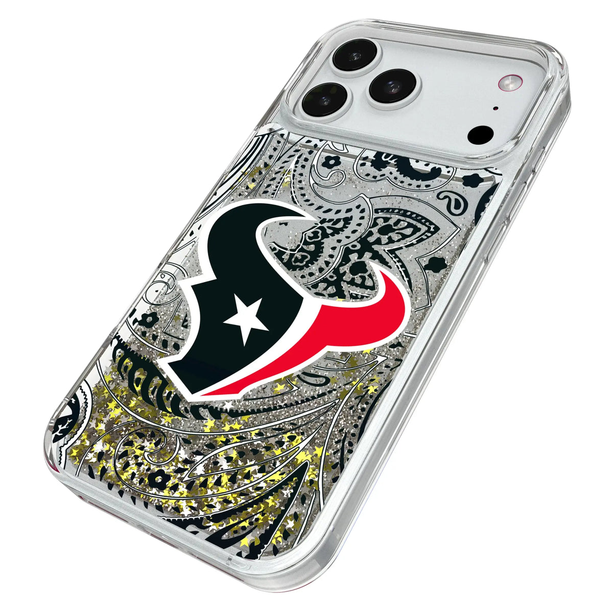Houston Texans Paisley iPhone Glitter Phone Case for Apple iPhone - Isometric View#Device_iPhone 18 Pro Max