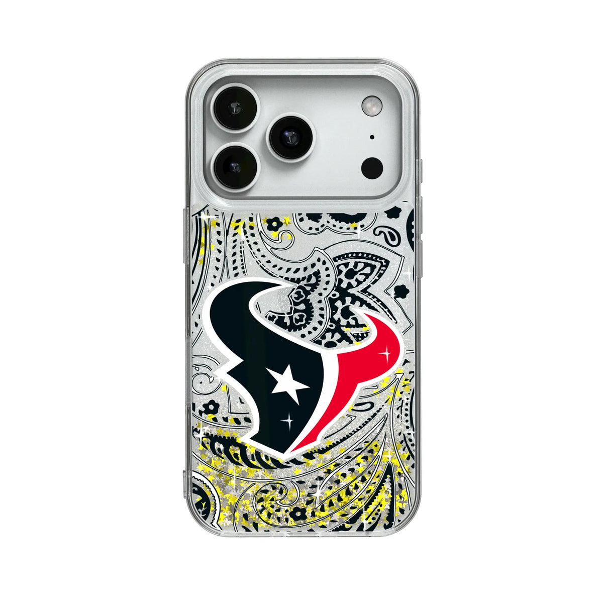 Houston Texans Paisley Glitter Phone Case for Apple iPhone