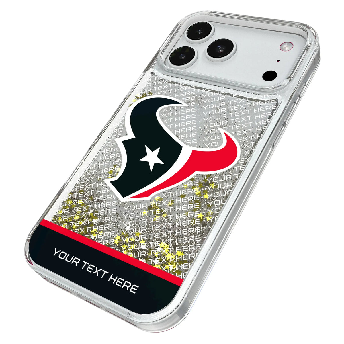 Houston Texans Personalized EndZone Plus iPhone Glitter Phone Case for Apple iPhone - Isometric View#Device_iPhone 18 Pro Max