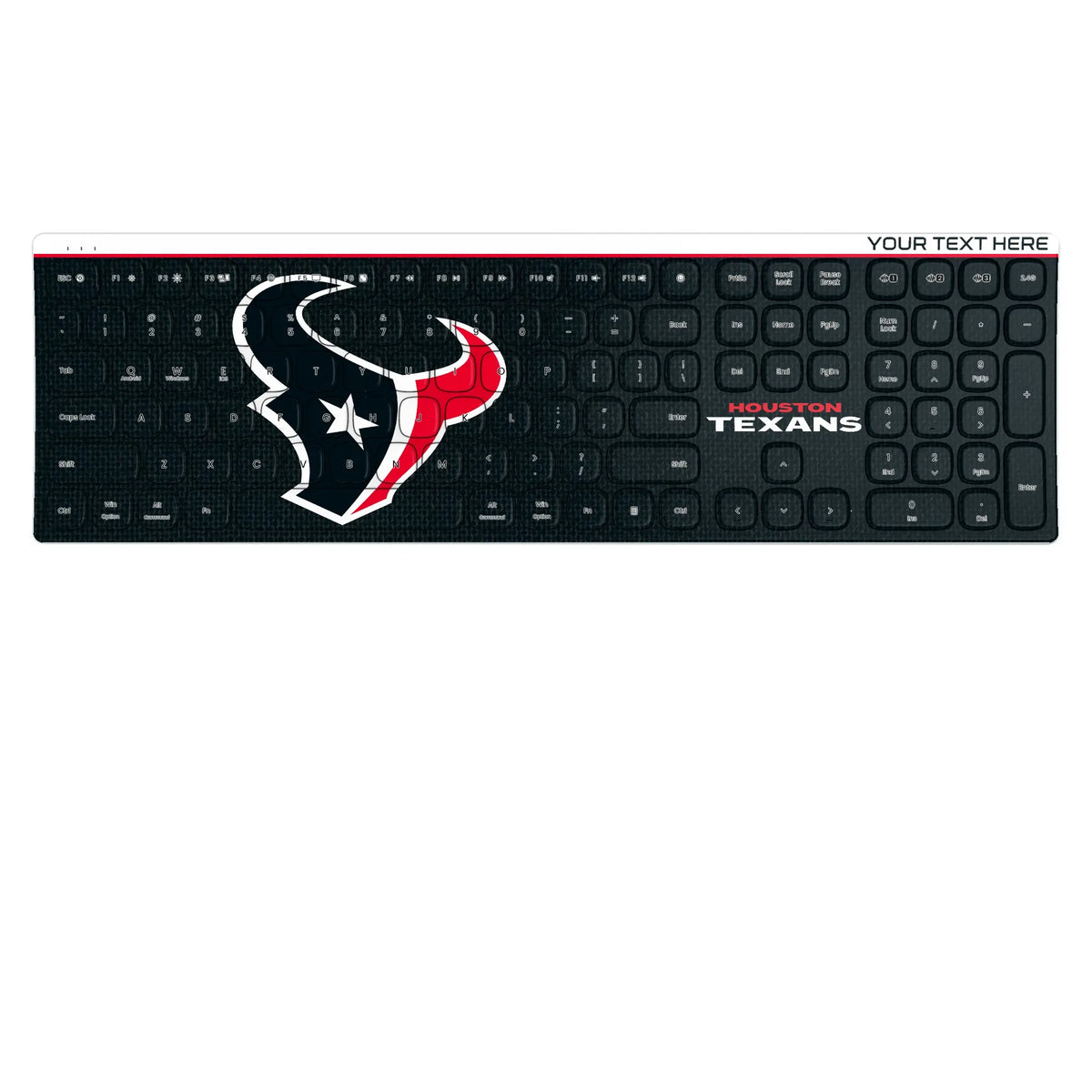 Houston Texans Personalized Endzone Solid KKB605 Curved Wireless Keyboard