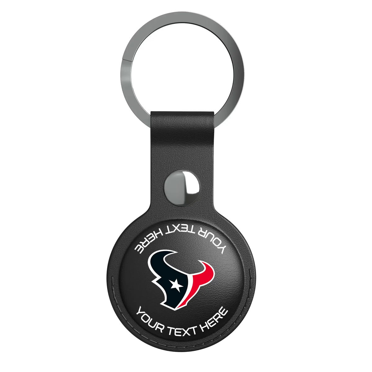 Houston Texans Personalized Insignia AirTag Black Airtag Holder