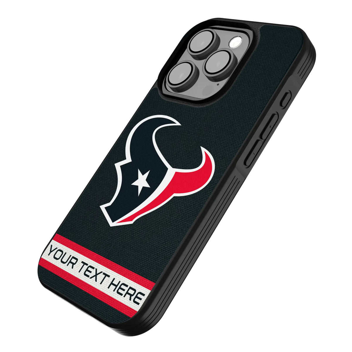 Houston Texans Personalized Stripe iPhone Bump Phone Case for Apple iPhone - Isometric View