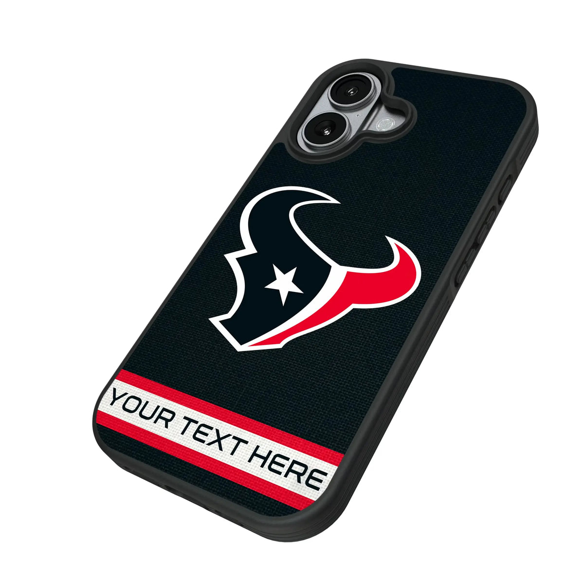 Houston Texans Personalized Stripe iPhone Bump Phone Case for Apple iPhone - Isometric View#Device_iPhone 17