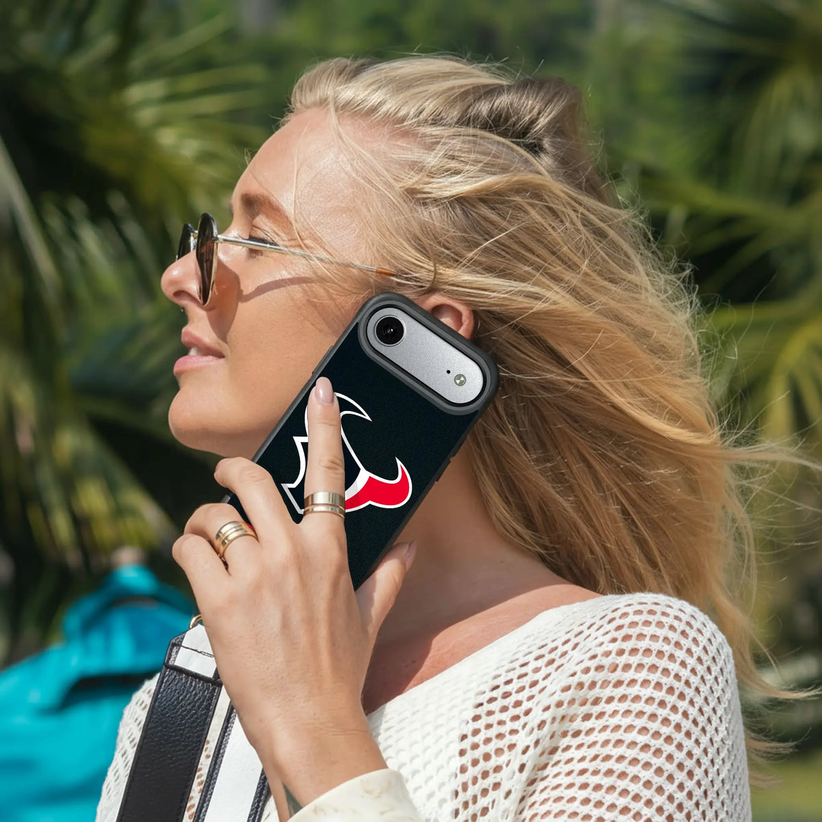 Houston Texans Personalized Stripe iPhone Bump Phone Case for Apple iPhone - Lifestyle#Device_iPhone Air