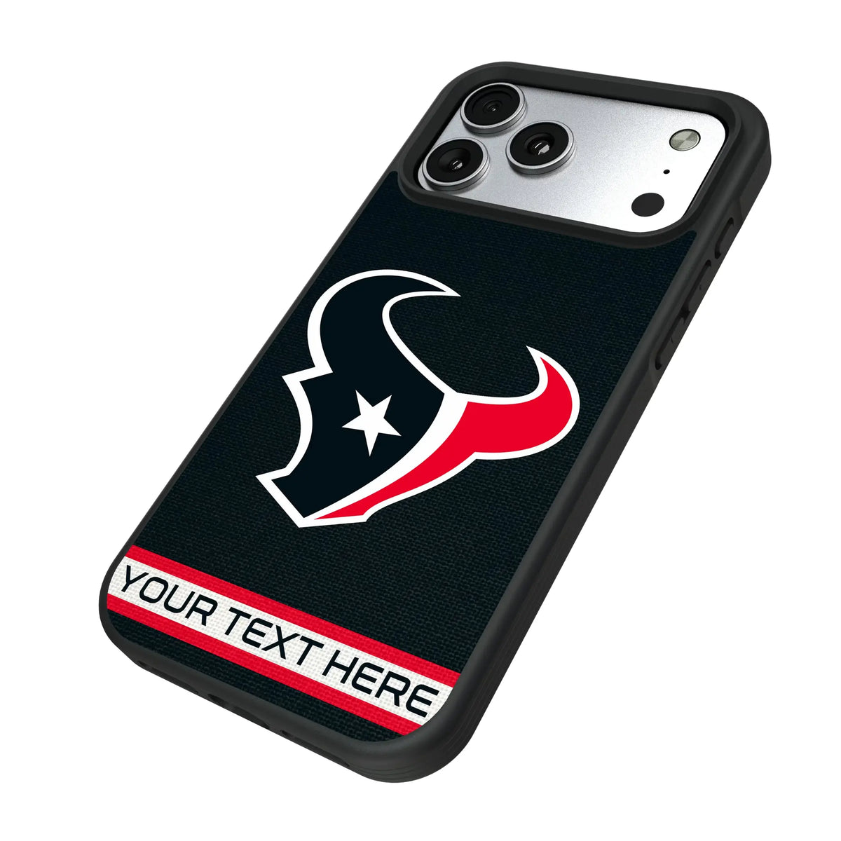 Houston Texans Personalized Stripe iPhone Bump Phone Case for Apple iPhone - Isometric View#Device_iPhone 17 Pro Max