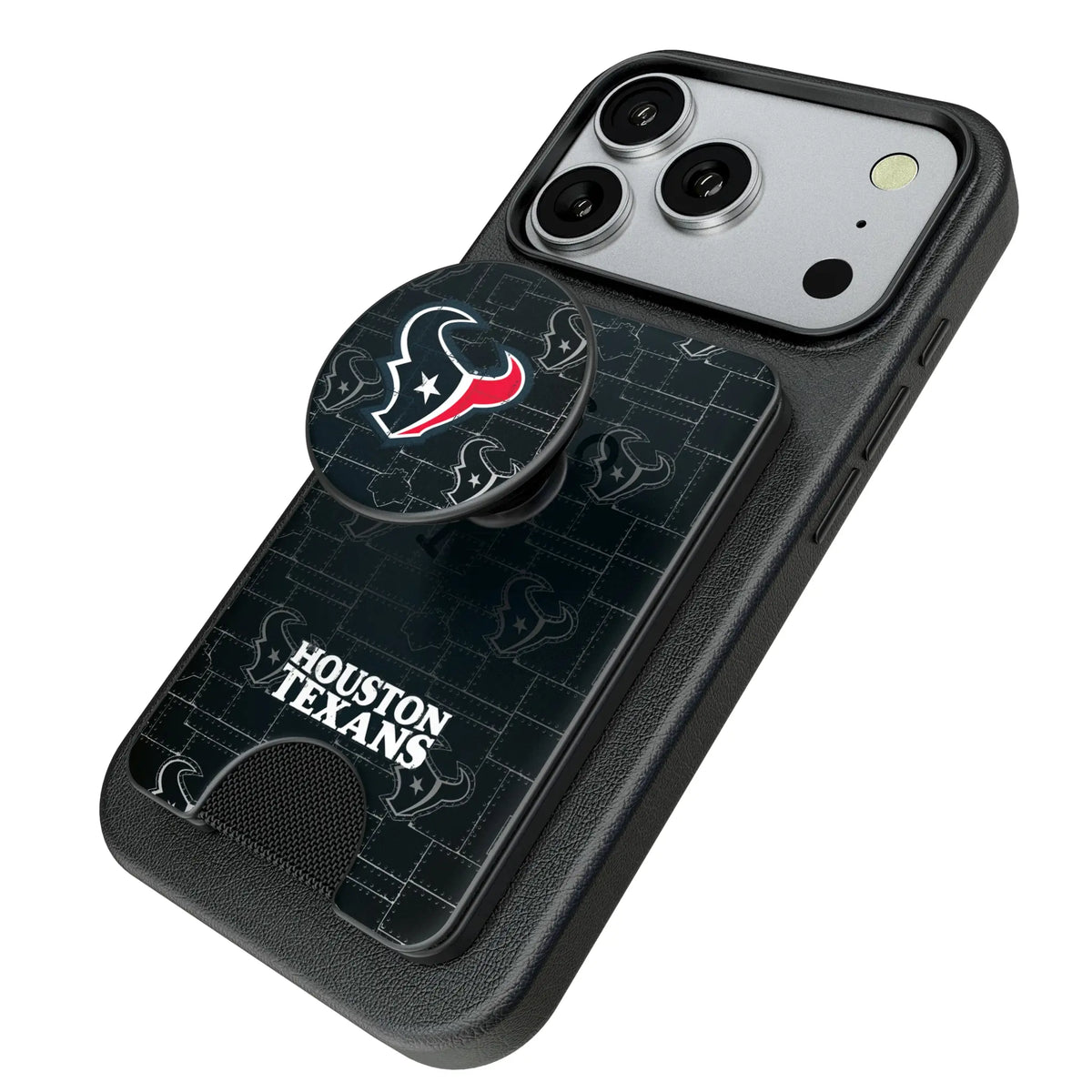 Houston Texans Rivet Popsockets Wallet Magnetic - Isometric View
