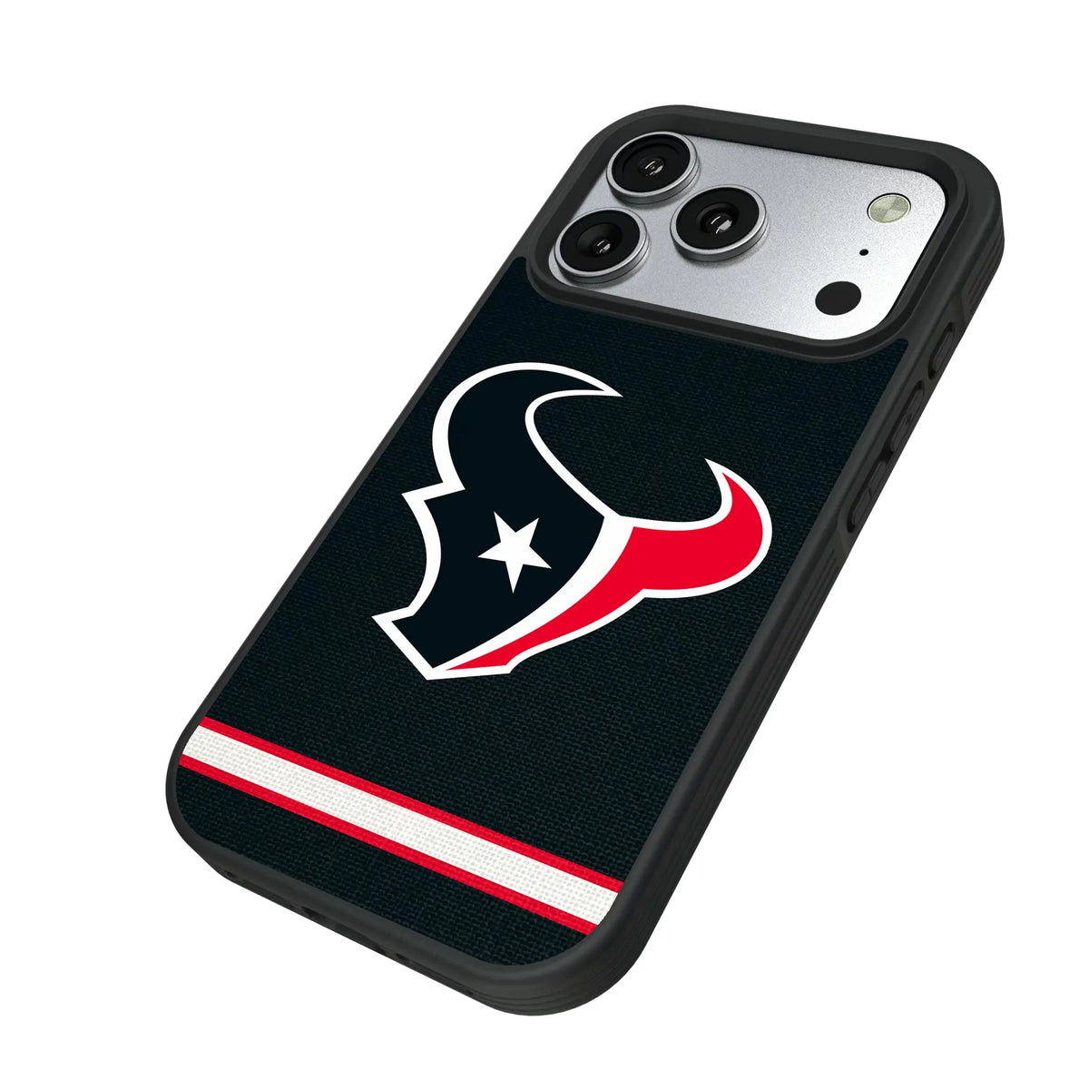 Houston Texans Stripe iPhone Bump Phone Case for Apple iPhone - Isometric View#Device_iPhone 17 Pro