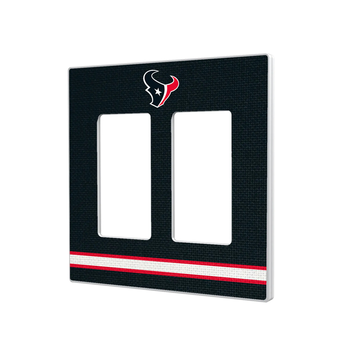 Houston Texans Stripe Hidden-Screw Light Switch Plate#Style_Double Rocker