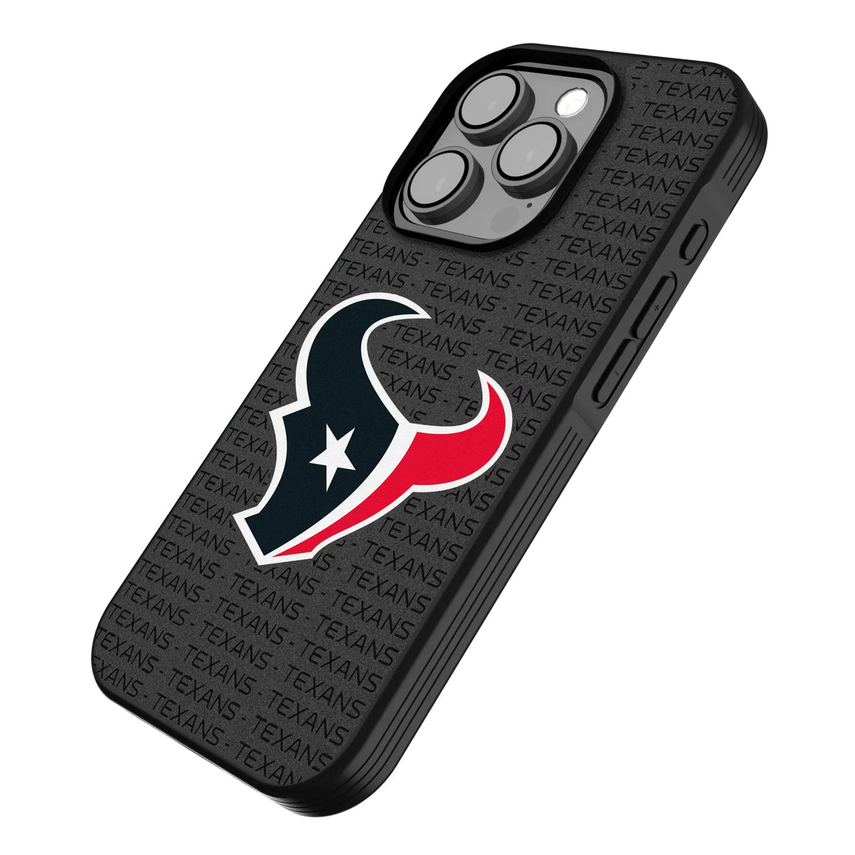 Houston Texans Text Backdrop iPhone Bump Phone Case for Apple iPhone - Isometric View