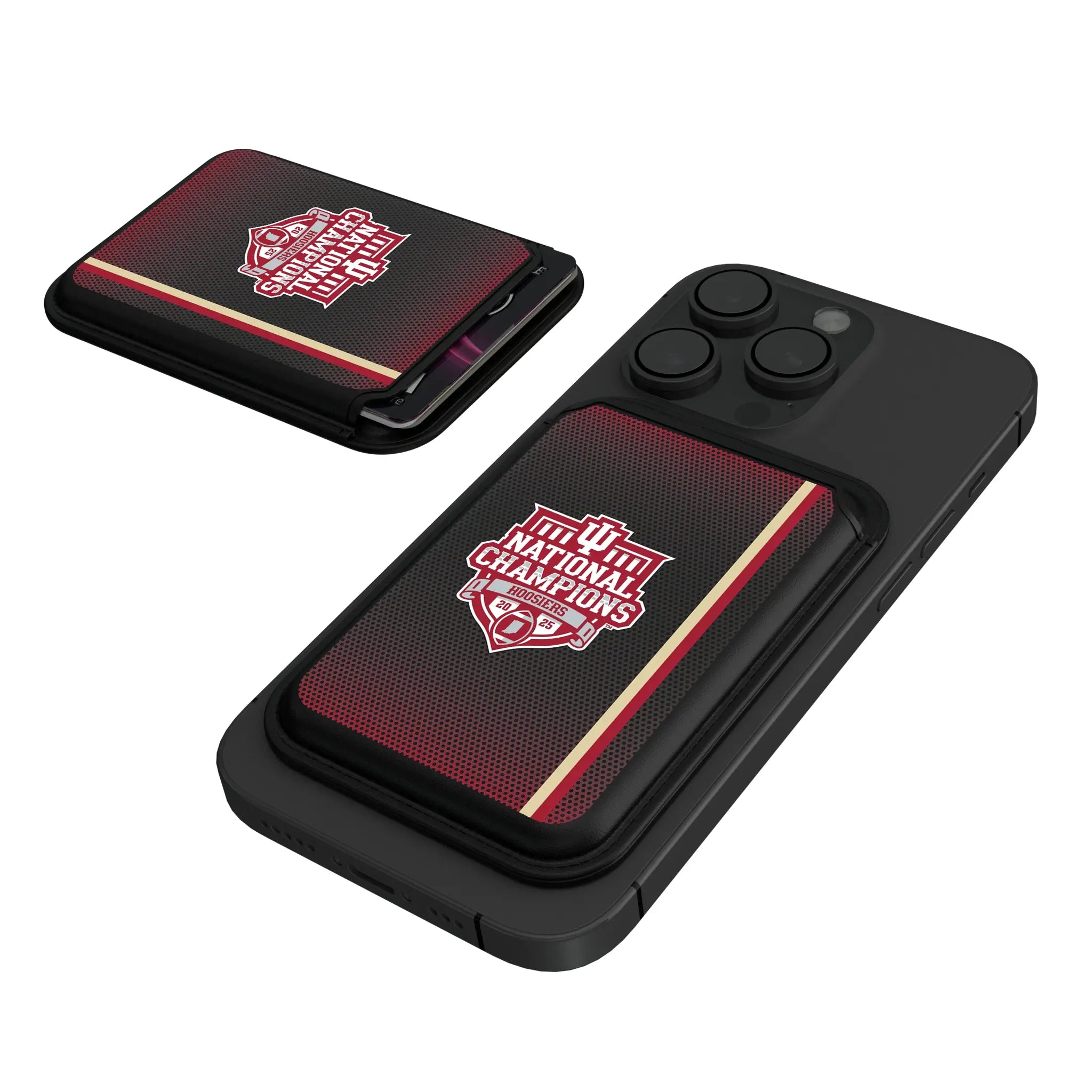 Indiana University Hoosiers 2025 College Football Playoff National Champion Black Magnetic Credit Card Wallet