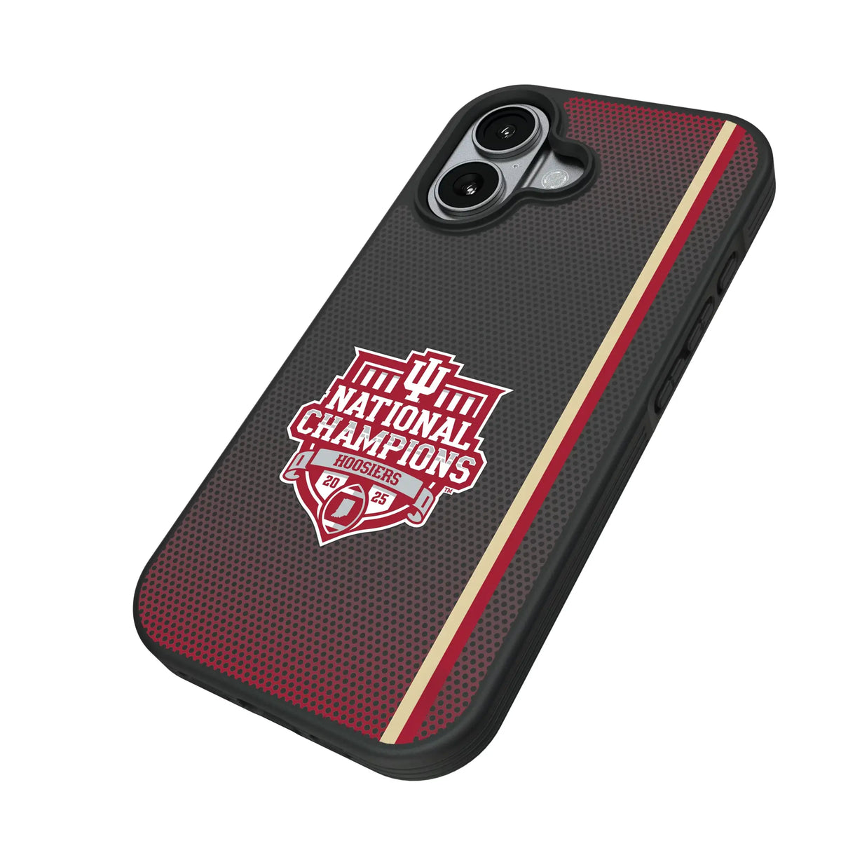 Indiana University Hoosiers 2025 College Football Playoff National Champion iPhone Bump Phone Case for Apple iPhone - Isometric View#Device_iPhone 17