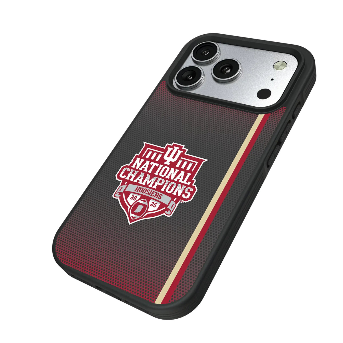 Indiana University Hoosiers 2025 College Football Playoff National Champion iPhone Bump Phone Case for Apple iPhone - Isometric View#Device_iPhone 17 Pro