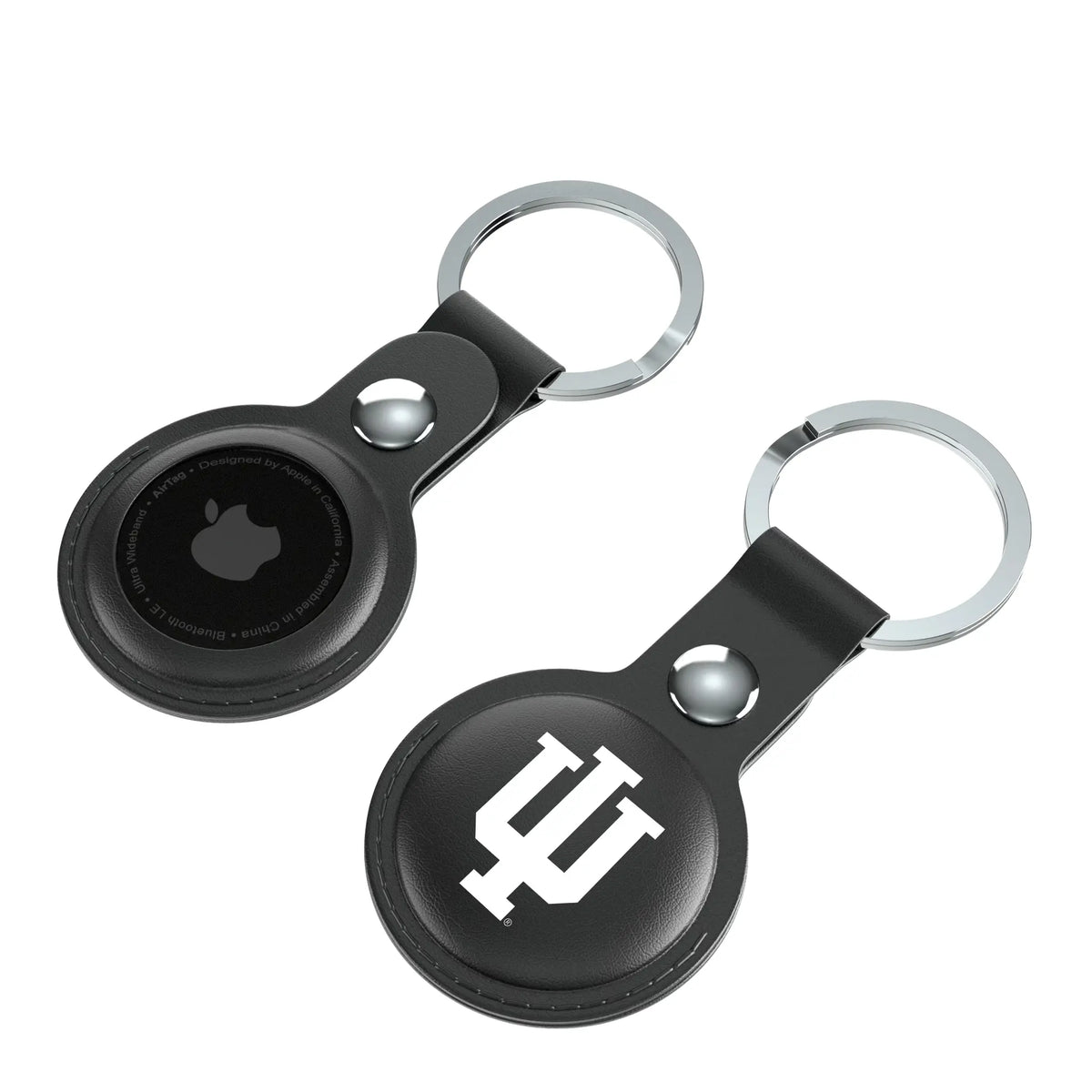 Indiana University Hoosiers Insignia AirTag Black Airtag Holder 2-Pack - Isometric View