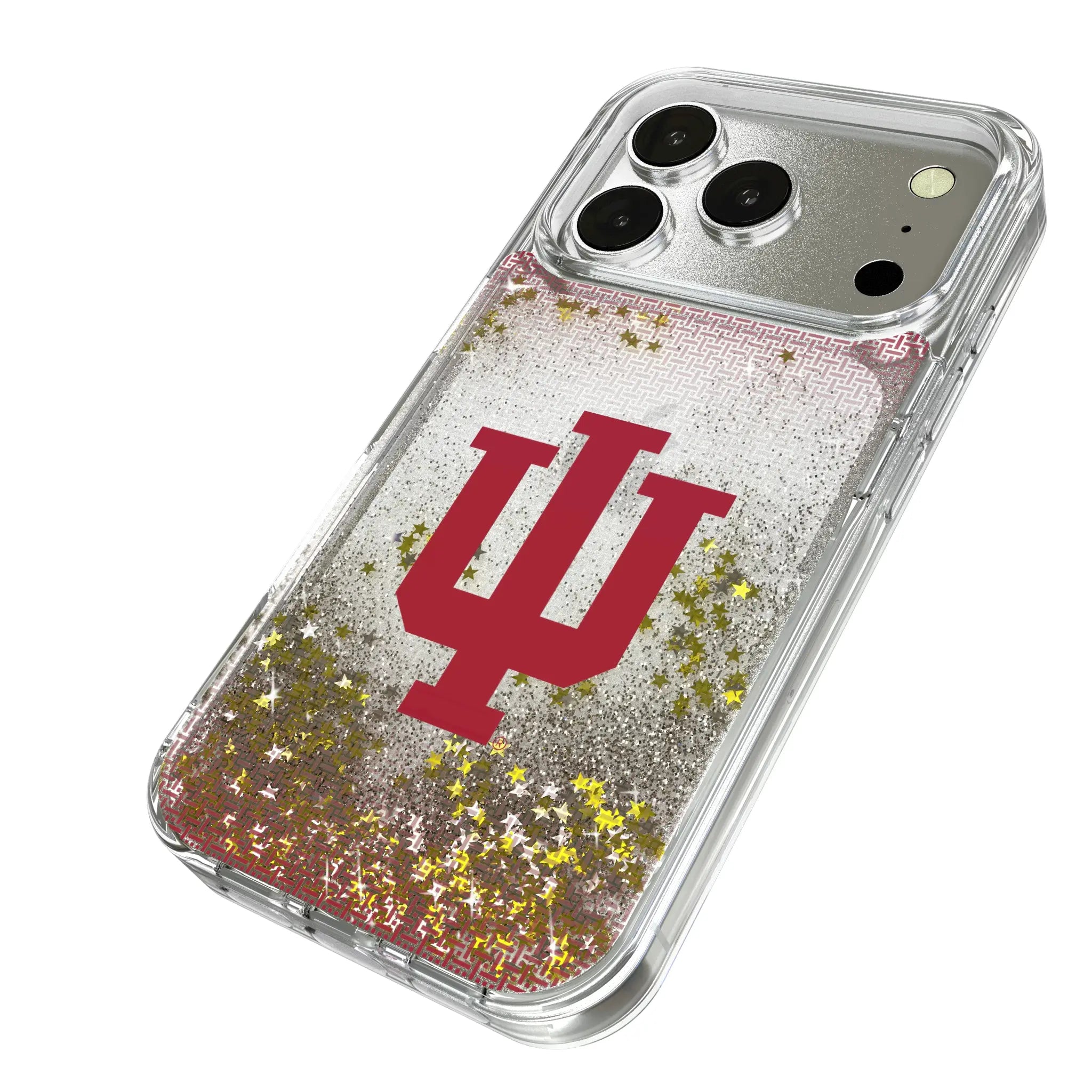 Indiana University Hoosiers Linen iPhone Glitter Phone Case for Apple iPhone - Isometric View