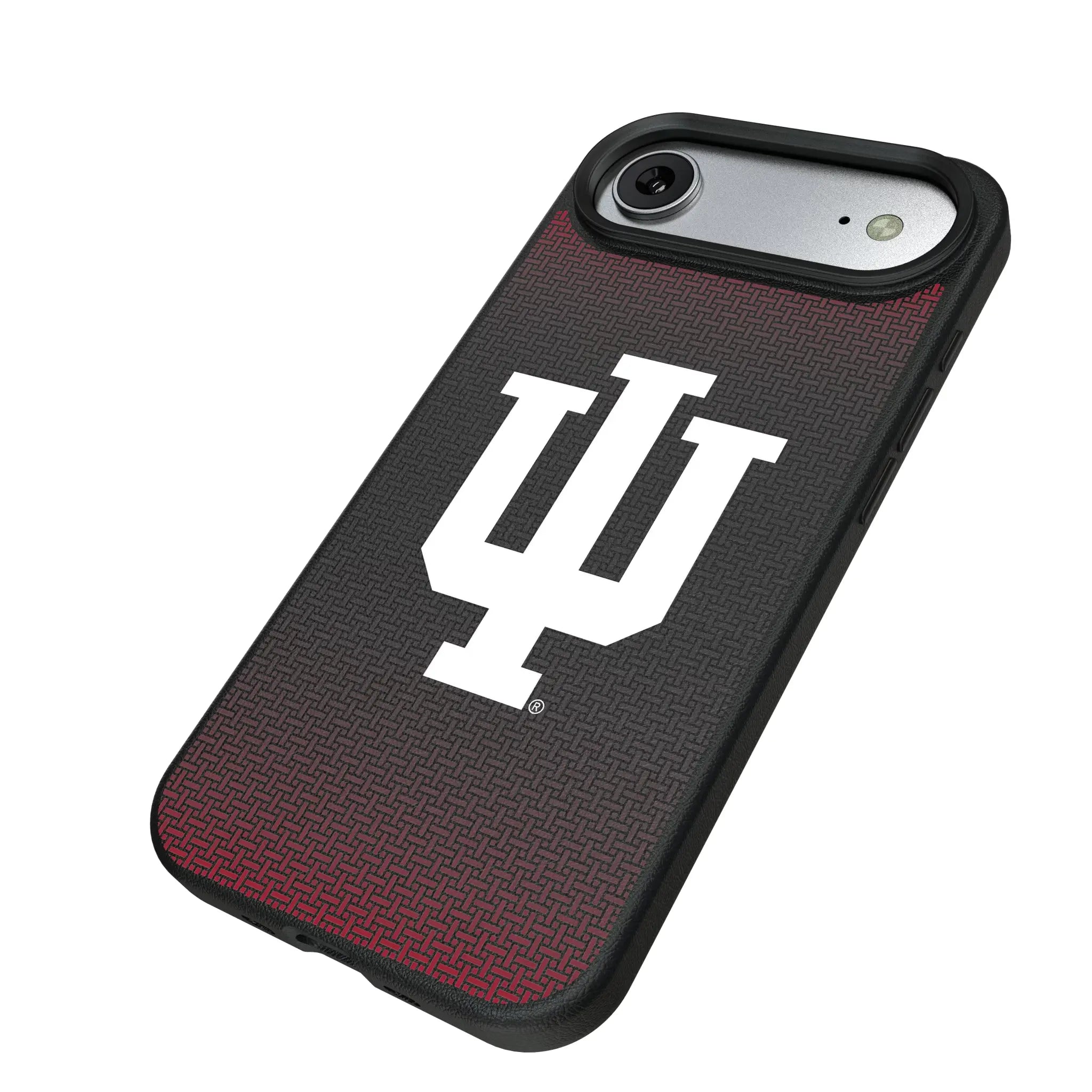 Indiana University Hoosiers Linen iPhone MagSafe Compatible Phone Case for Apple iPhone - Isometric View#Device_iPhone Air