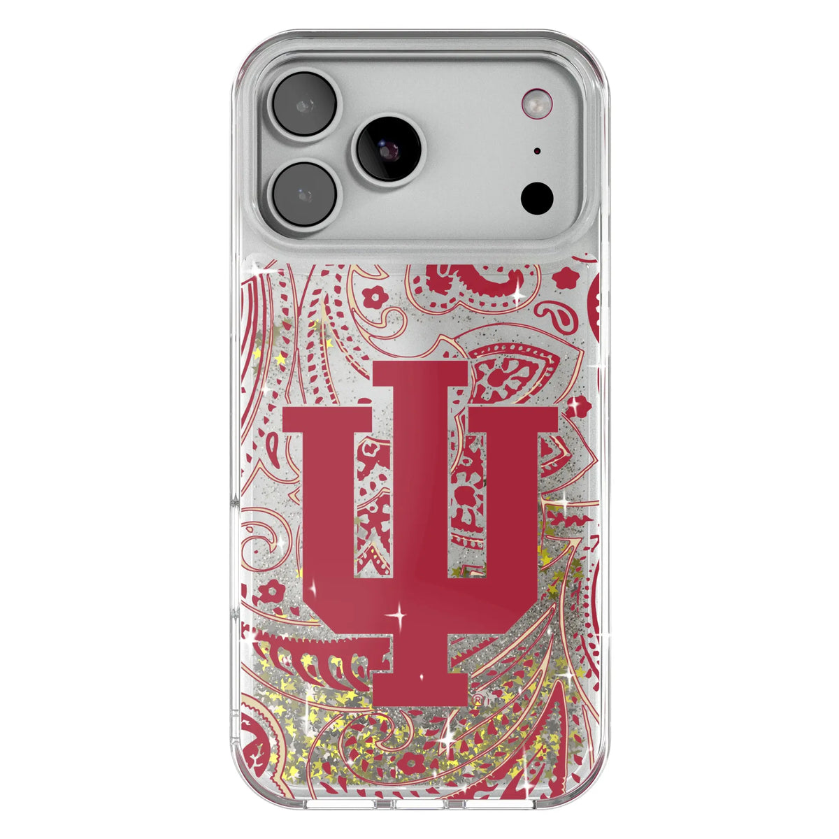 Indiana University Hoosiers Paisley Glitter Phone Case for Apple iPhone