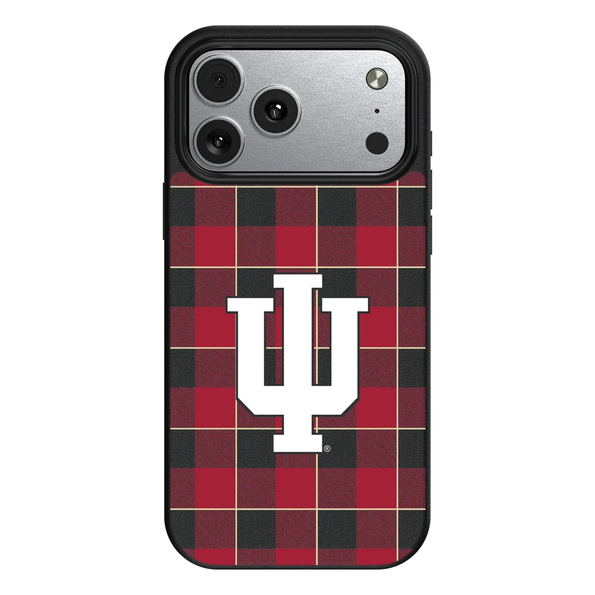 Indiana University Hoosiers Plaid iPhone MagSafe Compatible Phone Case for Apple iPhone#Device_iPhone 17 Pro Max