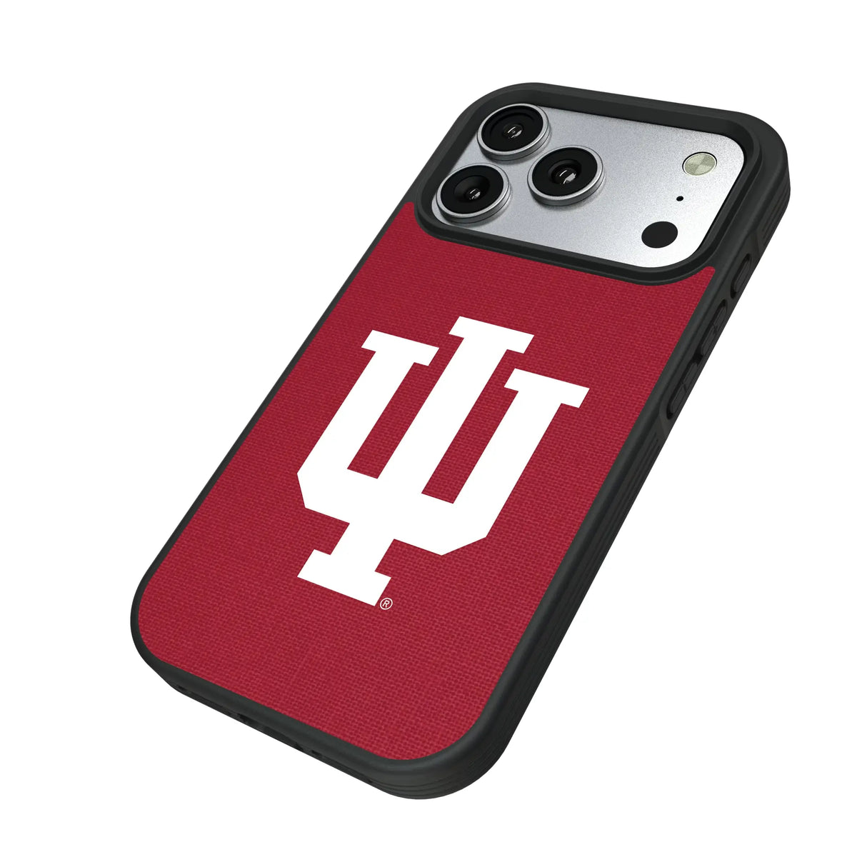 Indiana University Hoosiers Solid iPhone Bump Phone Case for Apple iPhone - Isometric View#Device_iPhone 17 Pro